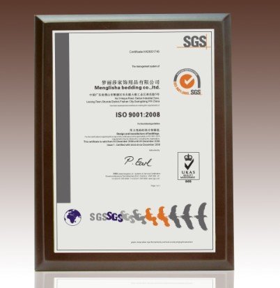 梦丽莎家纺ISO9001成功换版