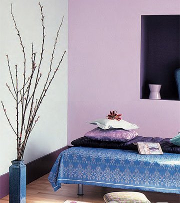 浪漫粉紫色涂料装饰家居营造艺术家居